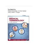 TEST BANK FOR Medical Terminology&colon; A Living Language 8th Edition by Bonnie Fremgen & Suzanne Frucht &comma; ISBN&colon; 9780138029999 Chapter 1-14 &vert;All Chapters Verified&vert; Guide A&plus;