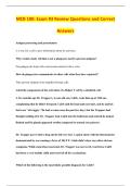 MCB 100&colon; Exam &num;3 Review Questions and Correct &NewLine;Answers 