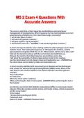 MS 2 Exam 4 Questions With Accurate Answers