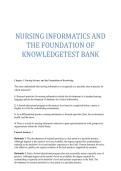 Nursing Informatics and the Foundation of Knowledge Comprehensive Test Bank Health Informatics Exam Prep Guide 2025&sol; 2026 100&percnt; Verified with Correct Questions and Answers