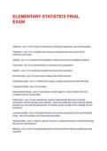ELEMENTARY STATISTICS FINAL EXAM