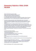 Elementary Statistics- FINAL EXAM REVIEW