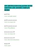 CPP CERTIFICATION EVALUATION TESTED&NewLine;QUESTIONS AND ANSWERS COMPLETE&NewLine;REVIEW