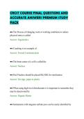 CRCST COURSE FINAL QUESTIONS AND&NewLine;ACCURATE ANSWERS PREMIUM STUDY&NewLine;PACK