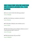 CRCST EXAM PREP UPDATED QUESTIONS&NewLine;AND ACCURATE ANSWERS FULL STUDY&NewLine;MATERIAL
