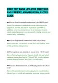 CRCST TEST BANK UPDATED QUESTIONS&NewLine;AND VERIFIED ANSWERS EXAM SUCCESS&NewLine;GUIDE
