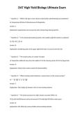 DAT High Yield Biology Ultimate Exam