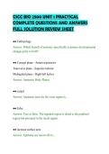 CSCC BIO 2300 UNIT 1 PRACTICAL&NewLine;COMPLETE QUESTIONS AND ANSWERS&NewLine;FULL SOLUTION REVIEW SHEET