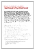 TENABLE VULNERABILITY MANAGEMENT &NewLine;PROFESSIONAL EXAM 200 ACTUAL QUESTIONS AND &NewLine;CORRECT ANSWERS WITH RATIONALE LATEST 2026