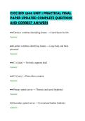 CSCC BIO 2300 UNIT 1 PRACTICAL FINAL&NewLine;PAPER UPDATED COMPLETE QUESTIONS&NewLine;AND CORRECT ANSWERS