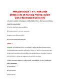 NUR2058 Exam 3 V1 &vert; NUR 2058 &NewLine;Dimensions of Nursing Practice Exam &NewLine;Q&A &vert; Rasmussen University 