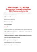 NUR2058 Exam 3 V2 &vert; NUR 2058 &NewLine;Dimensions of Nursing Practice Exam &NewLine;Q&A &vert; Rasmussen University