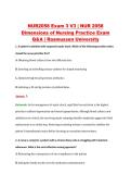 NUR2058 Exam 3 V3 &vert; NUR 2058 &NewLine;Dimensions of Nursing Practice Exam &NewLine;Q&A &vert; Rasmussen University 
