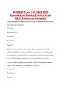 NUR2058 Exam 1 V3 &vert; NUR 2058 &NewLine;Dimensions of Nursing Practice Exam &NewLine;Q&A &vert; Rasmussen University