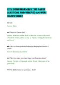 CSTU COMPREHENSIVE TEST PAPER&NewLine;QUESTIONS AND VERIFIED ANSWERS&NewLine;REVIEW SHEET