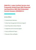 D444 PA 1 Latest Verified Version And Frequently tested Exam With Expected real Questions With Well Elaborated Correct Answers GRADED A&plus;&period;