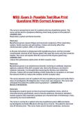MS2- Exam 3- Possible Test Blue Print Questions With Correct Answers