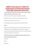 NUR2115 Final Exam V2 &vert; NUR 2115 &NewLine;Fundamentals of Professional Nursing &NewLine;Exam Q&A &vert; Rasmussen University 
