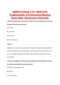NUR2115 Exam 4 V1 &vert; NUR 2115 &NewLine;Fundamentals of Professional Nursing &NewLine;Exam Q&A &vert; Rasmussen University 