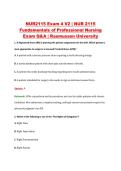 NUR2115 Exam 4 V2 &vert; NUR 2115 &NewLine;Fundamentals of Professional Nursing &NewLine;Exam Q&A &vert; Rasmussen University 