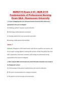 NUR2115 Exam 4 V3 &vert; NUR 2115 &NewLine;Fundamentals of Professional Nursing &NewLine;Exam Q&A &vert; Rasmussen University 