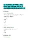 CVS PHARMACY TECHNICIAN FINAL&NewLine;PAPER QUESTIONS AND ACCURATE&NewLine;ANSWERS COMPLETE PREPARATION KIT