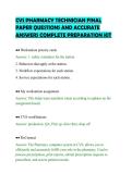 CVS PHARMACY TECHNICIAN FINAL&NewLine;PAPER QUESTIONS AND ACCURATE&NewLine;ANSWERS COMPLETE PREPARATION KIT