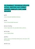 CVS PHARMACY TECHNICIAN UPDATED&NewLine;ACTUAL QUESTIONS AND CORRECT&NewLine;ANSWERS COMPLETE STUDY GUIDE&NewLine;RESOURCE