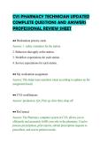 CVS PHARMACY TECHNICIAN UPDATED&NewLine;COMPLETE QUESTIONS AND ANSWERS&NewLine;PROFESSIONAL REVIEW SHEET