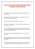 BIO 340 FINAL EXAM QUESTIONS AND CORRECT &NewLine;ANSWERS &vert;LATEST UPDATE&excl;&excl;&excl;