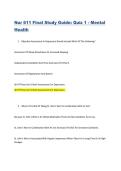 NUR 611 Final Study Guide&colon; Quiz 1 - Mental Health&vert;verified Answers