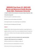 NUR2459&sol;NUR 2459 Final Exam V2 &vert; &NewLine;Mental and Behavioral Health Nursing &NewLine;Q&A with Rationale &vert; Rasmussen &NewLine;University