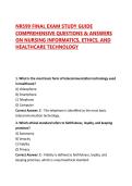 NR599 FINAL EXAM STUDY GUIDE COMPREHENSIVE QUESTIONS & ANSWERS ON NURSING INFORMATICS&comma; ETHICS&comma; AND HEALTHCARE TECHNOLOGY