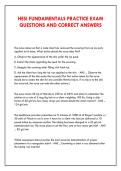 HESI FUNDAMENTALS PRACTICE EXAM &NewLine;QUESTIONS AND CORRECT ANSWERS 