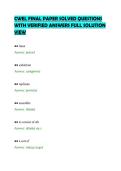 CWEL FINAL PAPER SOLVED QUESTIONS&NewLine;WITH VERIFIED ANSWERS FULL SOLUTION&NewLine;VIEW
