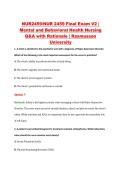 NUR2459 Final Exam Actual Exam Style &NewLine;V2 &vert; NUR 2459 Mental and Behavioral &NewLine;Health Nursing &vert; Rasmussen