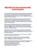 MS2 HESI Prep Exam Questions With Correct Answers