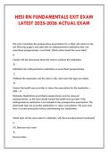 HESI RN FUNDAMENTALS EXIT EXAM &NewLine;LATEST 2025-2026 ACTUAL EXAM 