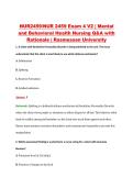 NUR2459&sol;NUR 2459 Exam 4 V2 &vert; Mental &NewLine;and Behavioral Health Nursing Q&A with &NewLine;Rationale &vert; Rasmussen University 
