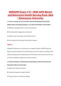 NUR2459 Exam 4 V1 &vert; NUR 2459 Mental &NewLine;and Behavioral Health Nursing Exam Q&A &NewLine;&vert; Rasmussen University