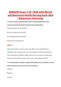NUR2459 Exam 4 V2 &vert; NUR 2459 Mental &NewLine;and Behavioral Health Nursing Exam Q&A &NewLine;&vert; Rasmussen University 