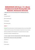 NUR2459&sol;NUR 2459 Exam 1 V1 &vert; Mental &NewLine;and Behavioral Health Nursing Q&A with &NewLine;Rationale &vert; Rasmussen University