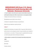 NUR2459 Exam 2 V2 &vert; NUR 2459 Mental &NewLine;and Behavioral Health Nursing Exam Q&A &NewLine;&vert; Rasmussen University 