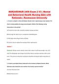 NUR2459 Exam 2 V3 &vert; NUR 2459 Mental &NewLine;and Behavioral Health Nursing Exam Q&A &NewLine;&vert; Rasmussen University
