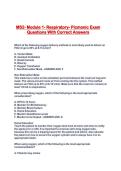 MS2- Module 1- Respiratory- Picmonic Exam Questions With Correct Answers