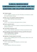 CLINICAL NEUROSCIENCE&NewLine;COMPREHENSIVE STUDY GUIDE 2026 FULL&NewLine;QUESTIONS AND SOLUTIONS GRADED A&plus;