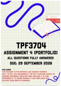 TPF3704 Assignment 4 &lpar;Portfolio&rpar; MEMO &vert; Due 29 September 2026
