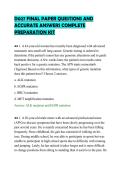 D027 FINAL PAPER QUESTIONS AND&NewLine;ACCURATE ANSWERS COMPLETE&NewLine;PREPARATION KIT
