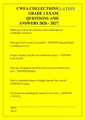 CWEA COLLECTIONS &NewLine;GRADE 1 EXAM &NewLine;QUESTIONS AND &NewLine;ANSWERS 2026 - 2027