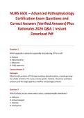 NURS 6501 &ndash; Advanced Pathophysiology Certification Exam Questions and Correct Answers &lpar;Verified Answers&rpar; Plus Rationales 2026 Q&A &vert; Instant Download Pdf